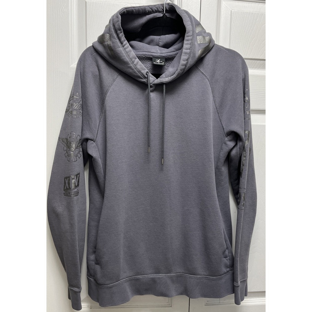 Jordan Hoodie Mens Medium Gray Sweatshirt Hoodie Pullover Outdoor XIV 14